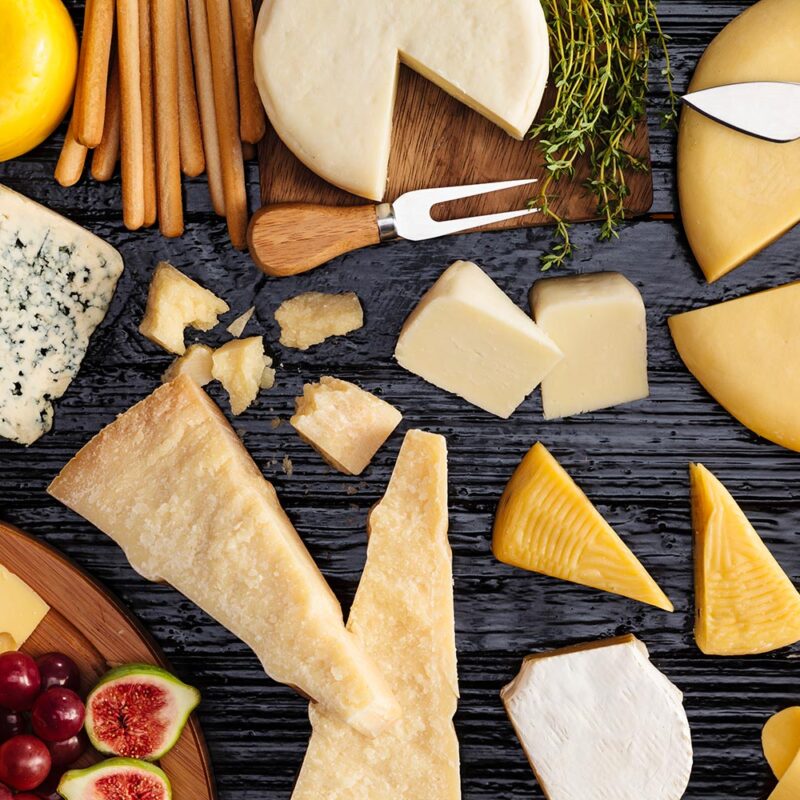A wonderful assortment of cheeses