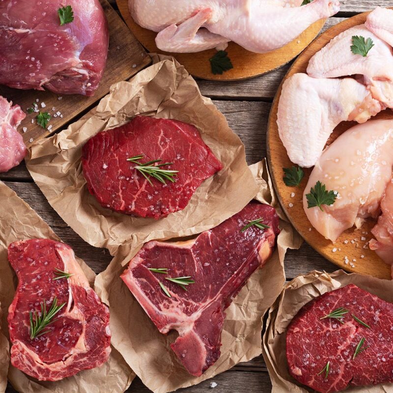 A wide selection of prime choice meat cuts